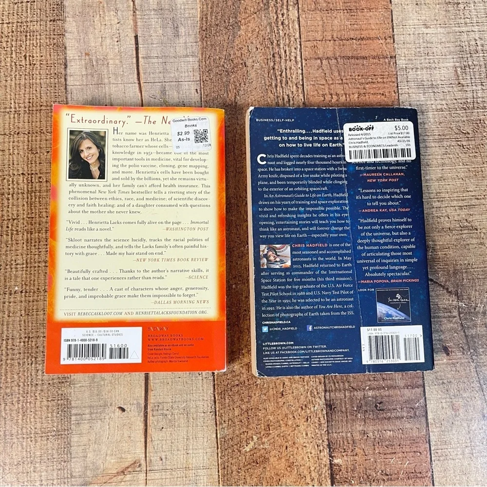 The Immortal Life of Henrietta Lacks An Astronaut’s Guide To Life On Earth Books